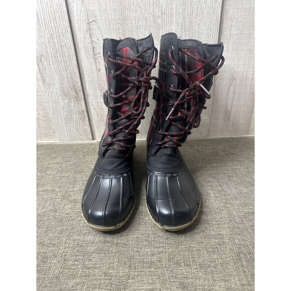 Maurices Whitney 15600 Womens Black Red Plaid Snow Boots Size 6M - Picture 5 of 7